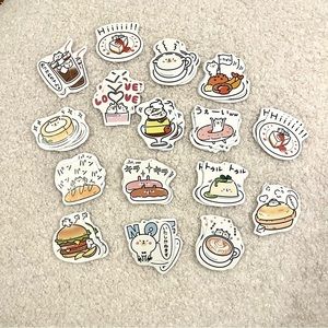🏷️ kawaii bread bears tea food sticker decal flakes